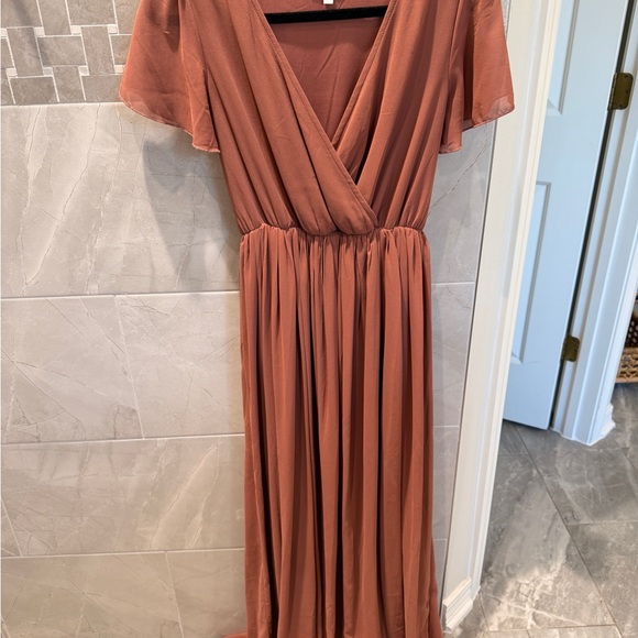 Baltic Born Women’s Maxi Dress - Rust Brown Flowing Skirt - Picture 2 of 7